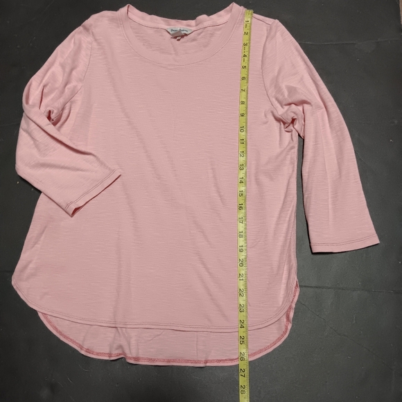 TOMMY BAHAMA Ashby Slub light textured cotton hi-lo 3/4 sleeve tee, L - Picture 6 of 11